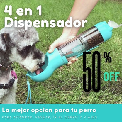 Dispensador de viaje 4 en 1 para tu mascota envío a todo chile gratis