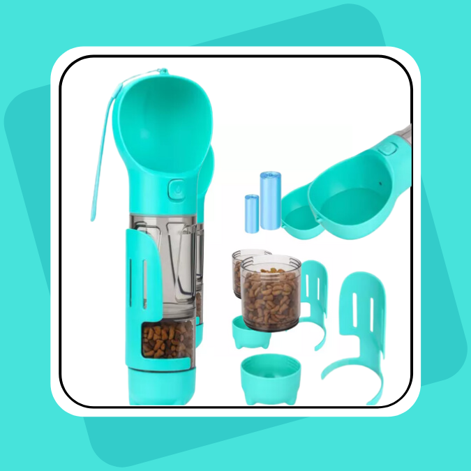 Dispensador de viaje 4 en 1 para tu mascota envío a todo chile gratis